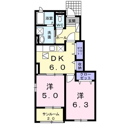 カプリスＡ 102【管理NO：1-015428101-01020】 ★家具家電は申し込み後に搬入しますの物件画像