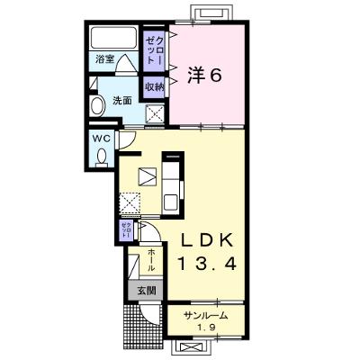 シャンティⅡＡ 103【管理NO：1-023419501-01030】 ★家具家電は申し込み後に搬入します 2026年10月中旬入居可能の物件画像