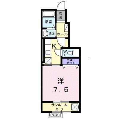 ルミエールＢ 104【管理NO：1-023323602-01040】 ★家具家電は申し込み後に搬入します★の物件画像
