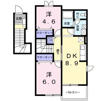 プルミエ・アムールⅡ 201【管理NO：1-012434802-02010】 ★家具家電は申し込み後に搬入します★の物件画像