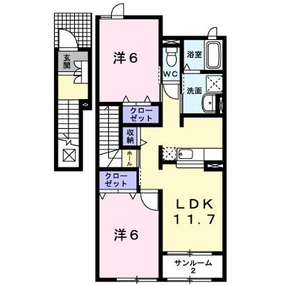 ヴィラ・セレーノ　Ｃ 203【管理NO：1-014230001-02030】 ★家具家電は申し込み後に搬入しますの物件画像