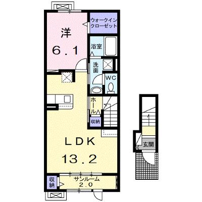 ミラノⅥ　Ａ 202【管理NO：1-027438801-02020】 ★家具家電は申し込み後に搬入しますの物件画像