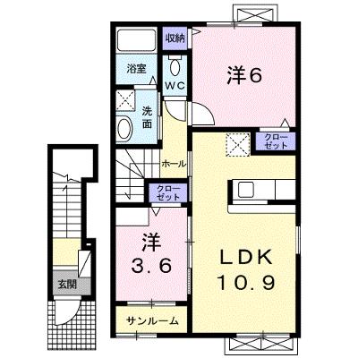 クロッシングⅡＡ 203【管理NO：1-018030401-02030】 ★家具家電は申し込み後に搬入しますの物件画像