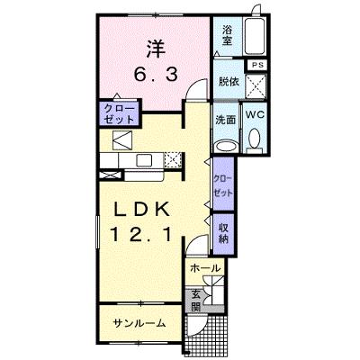 ル・クールＡ 101【管理NO：1-014256601-01010】 ★家具家電は申し込み後に搬入しますの物件画像