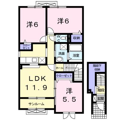 ベルソレイユⅡ 203【管理NO：1-016453401-02030】 ★家具家電は申し込み後に搬入します★ ★2026年09月下旬入居可能★の物件画像