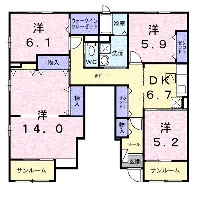 ボニートビオラⅢ 101【管理NO：1-016293601-01010】 ★家具家電は申し込み後に搬入します★の物件画像