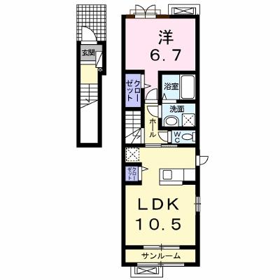 ロイヤルウエストⅡ 201【管理NO：1-019069601-02010】 ★家具家電は申し込み後に搬入します★の物件画像