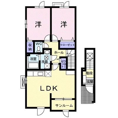 ソレイユⅠ 201【管理NO：1-014563701-02010】 ★家具家電は申し込み後に搬入しますの物件画像