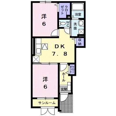 ソレイユⅠ 103【管理NO：1-014563701-01030】 ★家具家電は申し込み後に搬入します★の物件画像