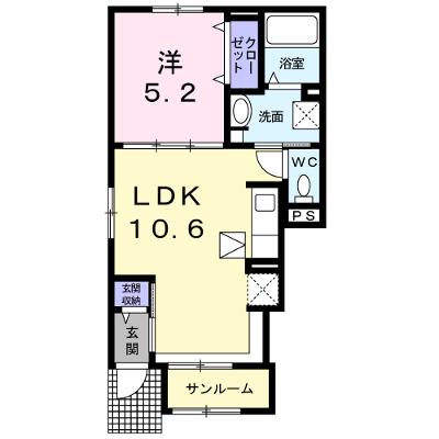 サン・エテルノⅢ 101【管理NO：1-022872801-01010】 2026年07月中旬入居可能の物件画像