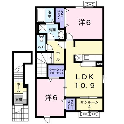 モンソレイユⅡ 204【管理NO：1-013709702-02040】 ★家具家電は申し込み後に搬入します★の物件画像