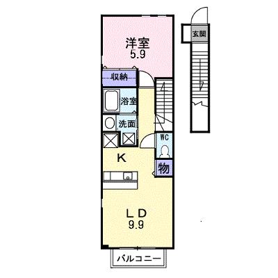 プリムローズ 203【管理NO：1-013687301-02030】 ★家具家電は申し込み後に搬入しますの物件画像