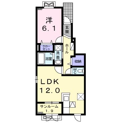 アルタイル・Ｋ　Ⅰ 104【管理NO：1-021090101-01040】 ★家具家電は申し込み後に搬入しますの物件画像