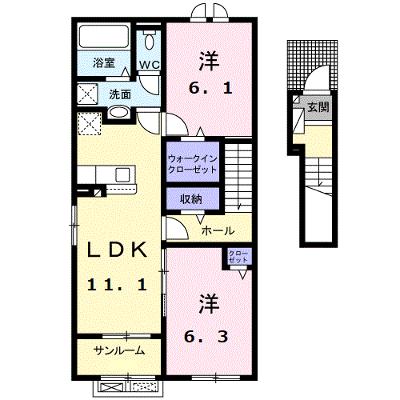 ローズ　ガーデン　大野　Ｂ 204【管理NO：1-026976402-02040】 ★家具家電は申し込み後に搬入しますの物件画像