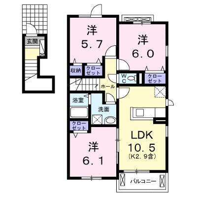 グランボナールⅣ 201【管理NO：1-018621501-02010】 ★家具家電は申し込み後に搬入しますの物件画像