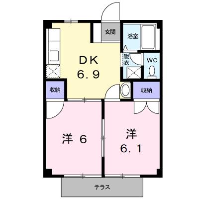 グレープヒルズ 102【管理NO：1-004340401-01020】 2026年07月下旬入居可能の物件画像