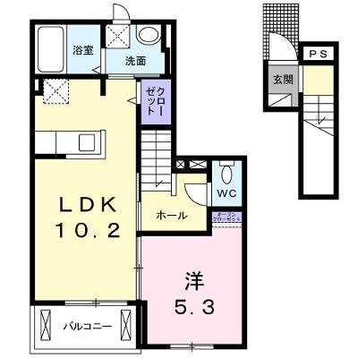 グローヴⅥ 205【管理NO：1-022312201-02050】 ★家具家電は申し込み後に搬入しますの物件画像