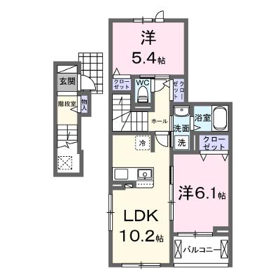 Ｈｉ－Ｒｏｓｅｔｔａ　Ｂ 204【管理NO：1-028349102-02040】 ★家具家電は申し込み後に搬入します 2026年07月上旬入居可能の物件画像