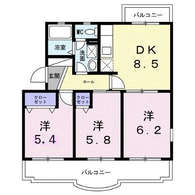 エスターブル　Ａ棟 301【管理NO：1-099292501-03010】 ★家具家電は申し込み後に搬入しますの物件画像