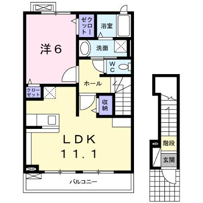ヴィラ向屋敷 201【管理NO：1-016533601-02010】 ★家具家電は申し込み後に搬入します★の物件画像