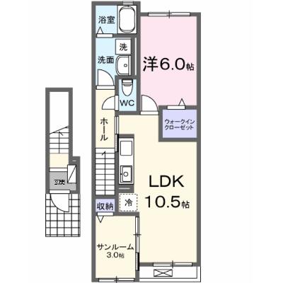 ディオネ 202【管理NO：1-027834501-02020】 ★家具家電は申し込み後に搬入します★の物件画像