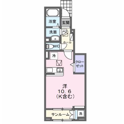 フェニックス　Ⅱ 103【管理NO：1-028694401-01030】 ★家具家電は申し込み後に搬入します 2026年10月上旬入居可能の物件画像