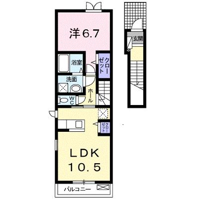 ラヴィエールⅡ 201【管理NO：1-021949302-02010】 ★家具家電は申し込み後に搬入します★の物件画像