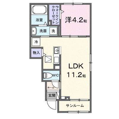 メヌエット 103【管理NO：1-028584201-01030】 ★家具家電は申し込み後に搬入します★ ★2026年09月上旬入居可能★の物件画像