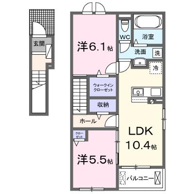 エレガント　シエロ　Ⅱ 201【管理NO：1-028566301-02010】 ★家具家電は申し込み後に搬入します★ ★2026年10月上旬入居可能★の物件画像