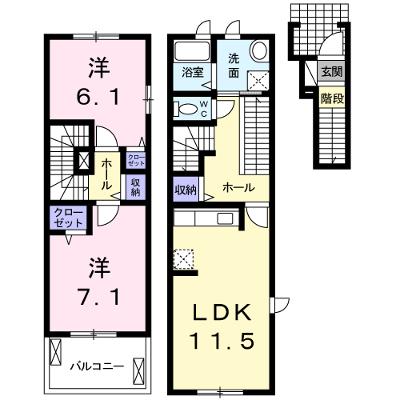 ソレイユⅡ 201【管理NO：1-019672202-02010】 ★家具家電は申し込み後に搬入します★の物件画像