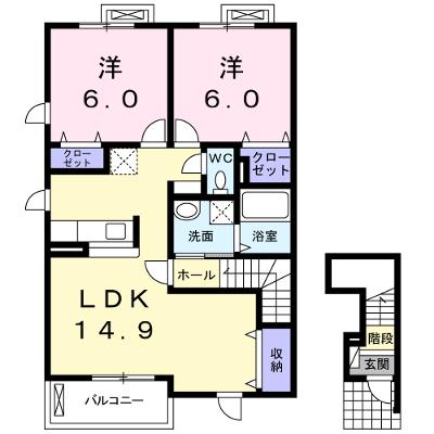 ソレイユ　一番館 201【管理NO：1-016509501-02010】 ★家具家電は申し込み後に搬入します★の物件画像