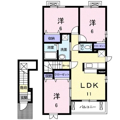 プリムローズ　ウエスト 202【管理NO：1-015402901-02020】 ★家具家電は申し込み後に搬入しますの物件画像
