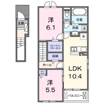 リヴェール・ＫⅡ 201【管理NO：1-027093002-02010】 ★家具家電は申し込み後に搬入しますの物件画像