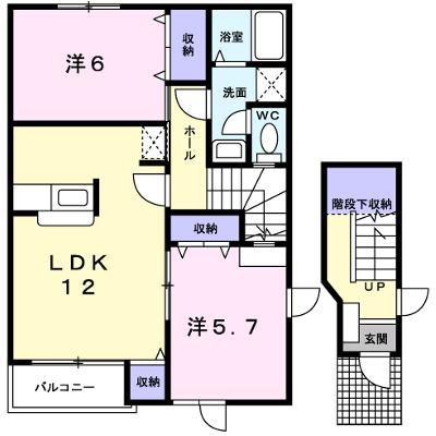 フィオーレ 203【管理NO：1-012512501-02030】 ★家具家電は申し込み後に搬入しますの物件画像