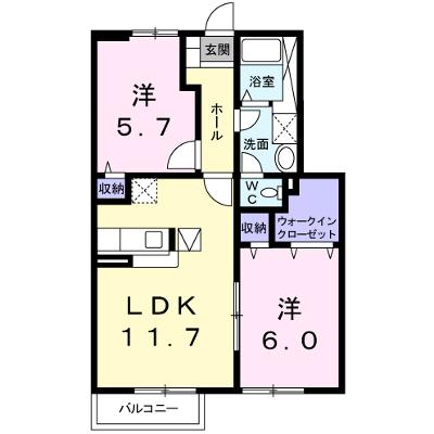 シャン・ド・フルールⅡ 102【管理NO：1-012299302-01020】 ★家具家電は申し込み後に搬入しますの物件画像