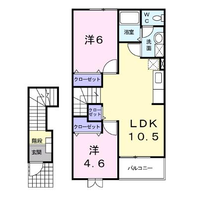 シエーヌ花梨 202【管理NO：1-010753101-02020】 ★家具家電は申し込み後に搬入しますの物件画像