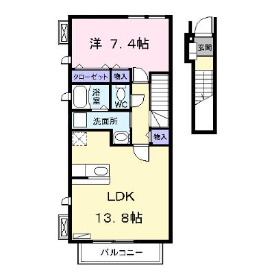 Ｚｅｕｓ　Ⅰ　（ゼウス） 202【管理NO：1-016515501-02020】 ★家具家電は申し込み後に搬入しますの物件画像