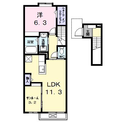 コートハイムＫⅡ 202【管理NO：1-028490601-02020】 ★家具家電は申し込み後に搬入します 2026年07月下旬入居可能の物件画像