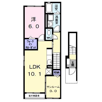 メゾンＨＩＫＡＲＩ 201【管理NO：1-028348501-02010】 ★家具家電は申し込み後に搬入しますの物件画像