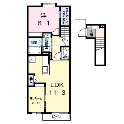 アルドールⅠ 202【管理NO：1-027666401-02020】 ★家具家電は申し込み後に搬入します 2026年07月中旬入居可能の物件画像