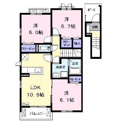 Ｋ．Ｎコンプレーション　Ⅳ 201【管理NO：1-020880301-02010】 ★家具家電は申し込み後に搬入しますの物件画像