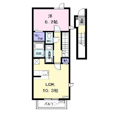 ボンヌ　シャンス　ｄ 201【管理NO：1-018192401-02010】 ★家具家電は申し込み後に搬入しますの物件画像