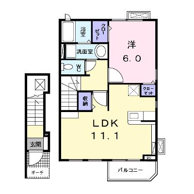 カーサ・プリーマ　Ⅱ 202【管理NO：1-016490502-02020】 ★家具家電は申し込み後に搬入しますの物件画像