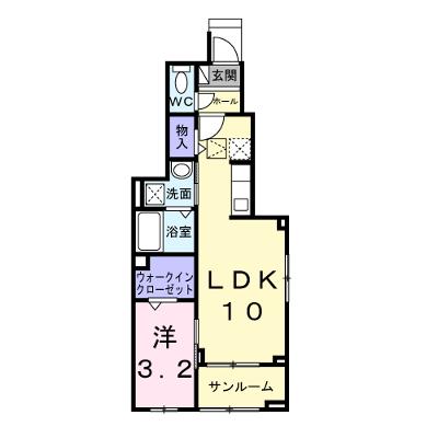 ヴィラ　グレイスＡ 101【管理NO：1-028056301-01010】 ★家具家電は申し込み後に搬入します★の物件画像