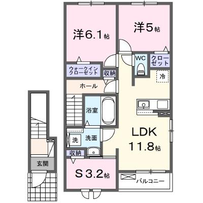 パフューミー 205【管理NO：1-028035501-02040】 ★家具家電は申し込み後に搬入します 2026年07月中旬入居可能の物件画像