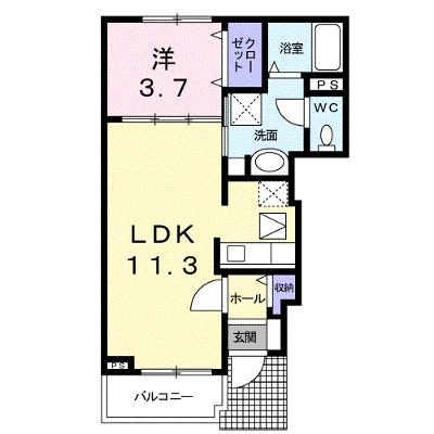 メゾン　カサガミ　Ａ 102【管理NO：1-017579401-01020】の物件画像