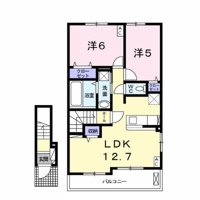 サンライズⅢ 202【管理NO：1-025645201-02020】 ★家具家電は申し込み後に搬入しますの物件画像