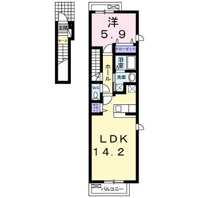 ピュア　ウェル 201【管理NO：1-016403901-02010】 ★家具家電は申し込み後に搬入しますの物件画像