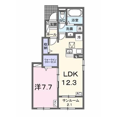 アルドーレⅡ 101【管理NO：1-027346902-01010】 ★家具家電は申し込み後に搬入しますの物件画像