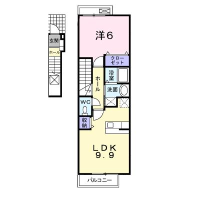 フィオーレⅡ 202【管理NO：1-016796201-02020】 ★家具家電は申し込み後に搬入しますの物件画像